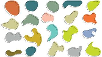 Colorful Organic Blobs and Irregular Shapes Seamless Abstract Pattern Silhouettes vector