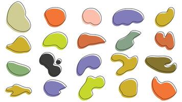 Colorful Organic Blobs and Irregular Shapes Seamless Abstract Pattern Silhouettes vector
