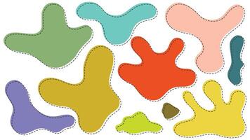 Colorful Organic Blobs and Irregular Shapes Seamless Abstract Pattern Silhouettes vector
