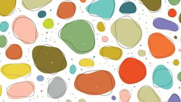 Colorful Organic Blobs and Irregular Shapes Seamless Abstract Pattern Silhouettes vector