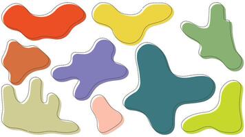 Colorful Organic Blobs and Irregular Shapes Seamless Abstract Pattern Silhouettes vector