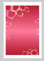 Red rectangular background with a bunch of hearts in the middle. vector