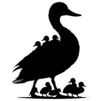 Duck With Duckling Walking and Cute Baby Duck duck illustration vector