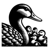 Duck With Duckling Walking and Cute Baby Duck duck illustration vector