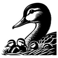 Duck With Duckling Walking and Cute Baby Duck duck illustration vector