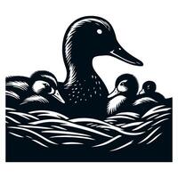 Duck With Duckling Walking and Cute Baby Duck duck illustration vector