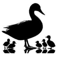 Duck With Duckling Walking and Cute Baby Duck duck illustration vector