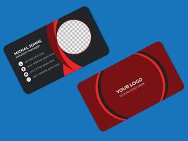 black and red Minimal business card templates vector