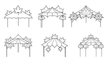 Maple Leaf Canopy in Line Art Collection vector