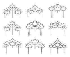 Maple Leaf Canopy in Line Art Collection vector