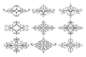 Calligraphic Ornamental Element Set vector