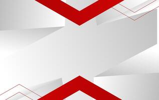 Red and white geometric corporate banner design. Abstract hi-tech background vector