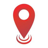 Simple red map pin. Location icon vector