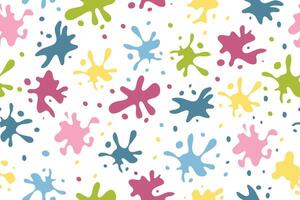 Seamless pattern of colorful splashes. Bright spots, paint, set of design elements. Various splashes and drops. . illustration vector