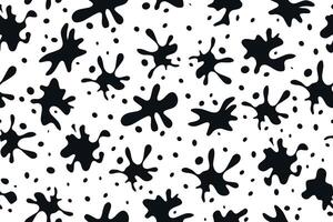 Seamless pattern of black splashes. Black spots, paint, design elements set. Various splashes and drops. . illustration. vector