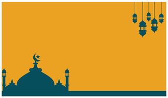 Illustration of Background with Mosque and Lanterns. illustration of religious background with empty space for your text. illustration element design religious background vector