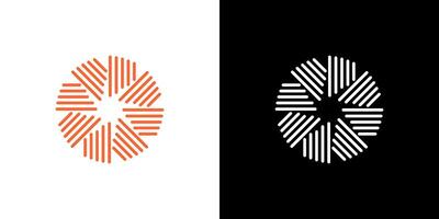 Abstract background logo line pattern in circle icon design illustration . vector