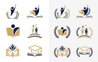 Set of Badge school logo design. University academy college education institute emblem vector