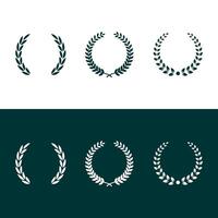 Set of Laurel wreath . Leaf frame circle badge icon isolated vector