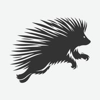 Dynamic Jumping Porcupine Silhouette, Perfect for Unique Designs and Creative Projects vector