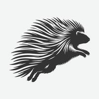 Dynamic Jumping Porcupine Silhouette, Perfect for Unique Designs and Creative Projects vector