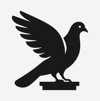 Graceful Pigeon Silhouette, Ideal for Artistic Projects and Creative Designs vector