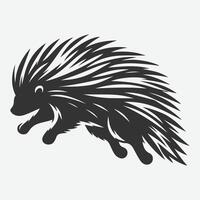 Dynamic Jumping Porcupine Silhouette, Perfect for Unique Designs and Creative Projects vector