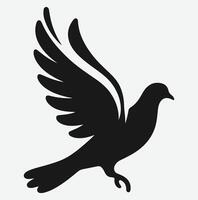 Graceful Pigeon Silhouette, Ideal for Artistic Projects and Creative Designs vector