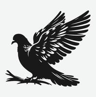 Graceful Pigeon Silhouette, Ideal for Artistic Projects and Creative Designs vector