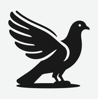 Graceful Pigeon Silhouette, Ideal for Artistic Projects and Creative Designs vector