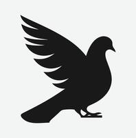 Graceful Pigeon Silhouette, Ideal for Artistic Projects and Creative Designs vector