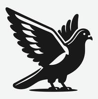 Graceful Pigeon Silhouette, Ideal for Artistic Projects and Creative Designs vector