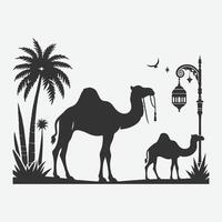 Majestic Camel Silhouette, Ideal for Art, Design, and Craft Projects vector