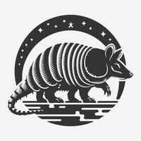 Majestic Armadillo Silhouette, Perfect for Artistic and Creative Projects vector
