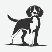 Majestic Beagle Silhouette, Ideal for Art, Crafts, and Design Projects vector