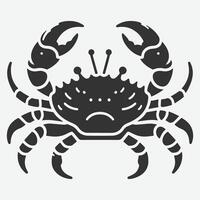 Majestic Crab Silhouette, Ideal for Coastal Designs and Marine-Themed Projects vector