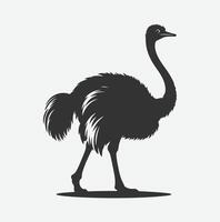 Majestic Ostrich Silhouette, Perfect for Artistic and Design Projects vector