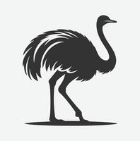 Majestic Ostrich Silhouette, Perfect for Artistic and Design Projects vector