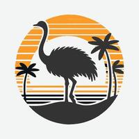 Majestic Ostrich Silhouette, Perfect for Artistic and Design Projects vector