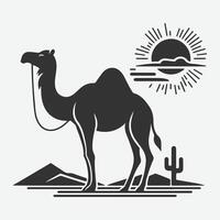 Majestic Camel Silhouette, Ideal for Art, Design, and Craft Projects vector