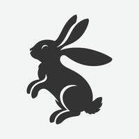Dynamic Jumping Rabbit Silhouette, Perfect for Art, Design, and Craft Projects vector