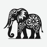 Majestic Elephant Silhouette, Ideal for Art, Crafts, and Design Projects vector