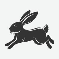 Dynamic Jumping Rabbit Silhouette Perfect for Art, Design, and Craft Projects vector