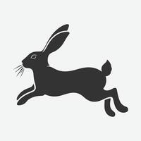 Dynamic Jumping Rabbit Silhouette, Perfect for Art, Design, and Craft Projects vector