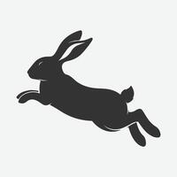 Dynamic Jumping Rabbit Silhouette Perfect for Art, Design, and Craft Projects vector