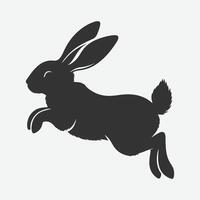 Dynamic Jumping Rabbit Silhouette,Perfect for Art, Design, and Craft Projects vector