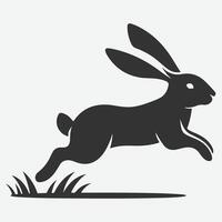 Dynamic Jumping Rabbit Silhouette,Perfect for Art, Design, and Craft Projects vector