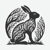 Dynamic Jumping Rabbit Silhouette Perfect for Art, Design, and Craft Projects vector