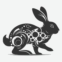 Dynamic Jumping Rabbit Silhouette,Perfect for Art, Design, and Craft Projects vector
