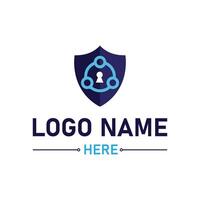 Modern tech secure logo design for business and company vector